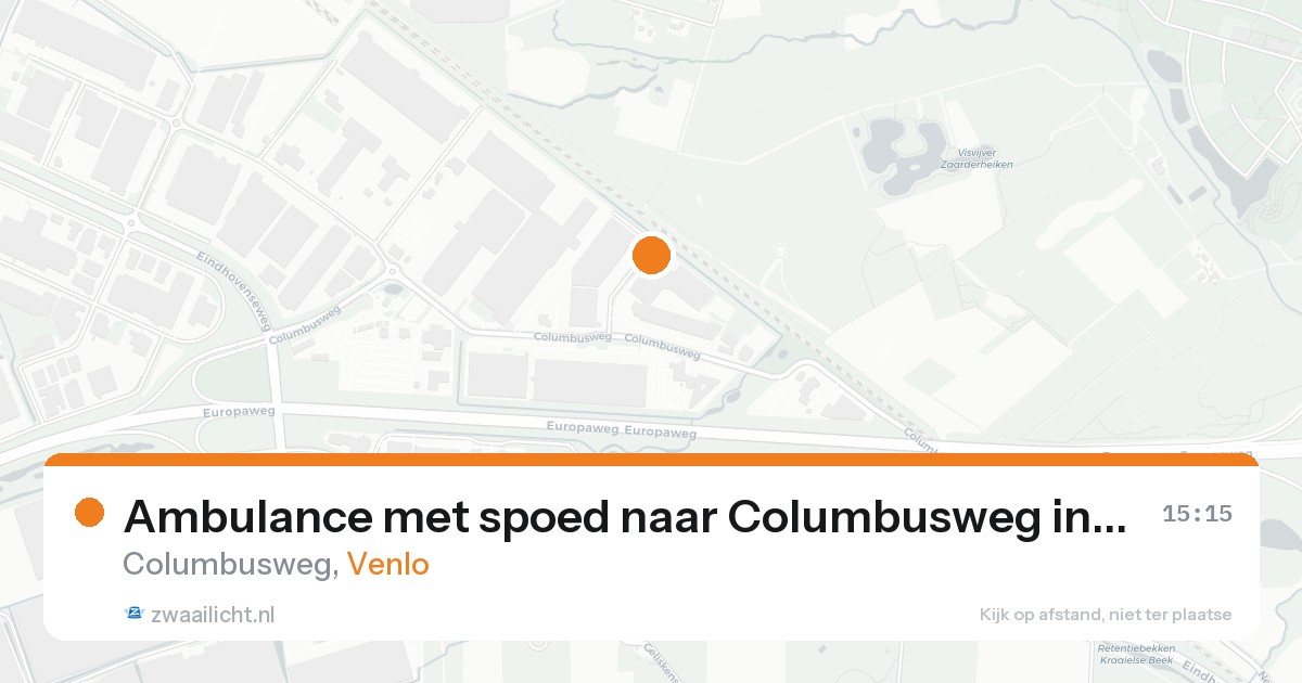 Ambulance met spoed naar Columbusweg in Venlo — 13 aug 2026