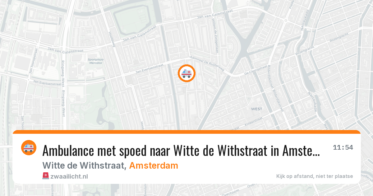 Ambulance met spoed naar Witte de Withstraat in Amsterdam — 28 mei 2026