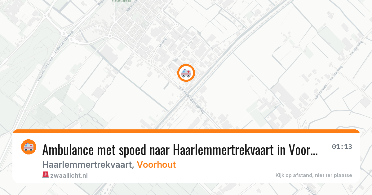 Ambulance met spoed naar Haarlemmertrekvaart in Voorhout — 23 apr 2026