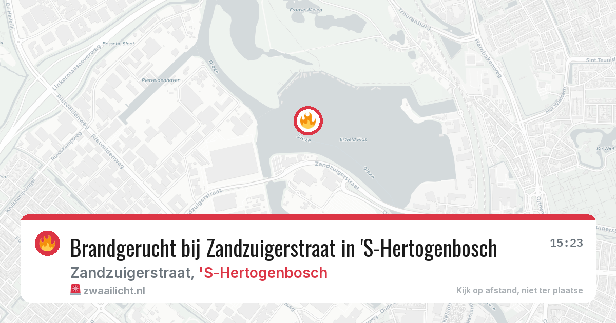 Brandgerucht bij Zandzuigerstraat in 'S-Hertogenbosch — 14 mrt 2026