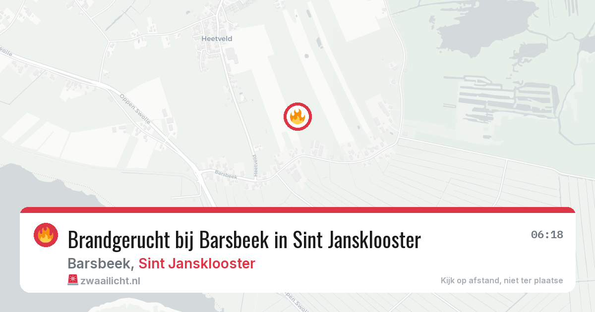 Brandgerucht bij Barsbeek in Sint Jansklooster — 10 apr 2026