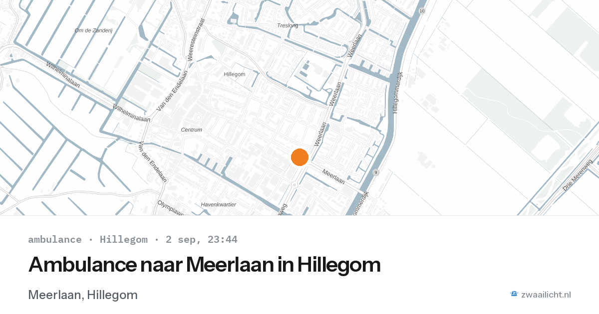 Ambulance naar Meerlaan in Hillegom — 2 sep 2026