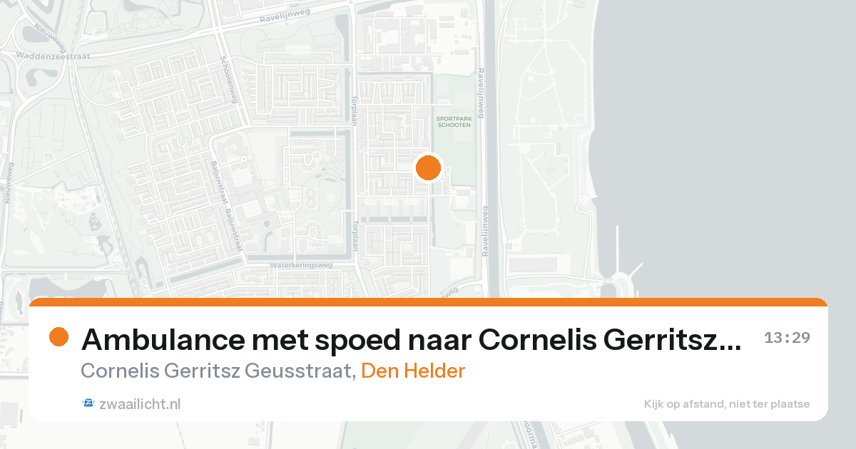 Ambulance met spoed naar Cornelis Gerritsz Geusstraat in Den Helder — 22 aug 2026