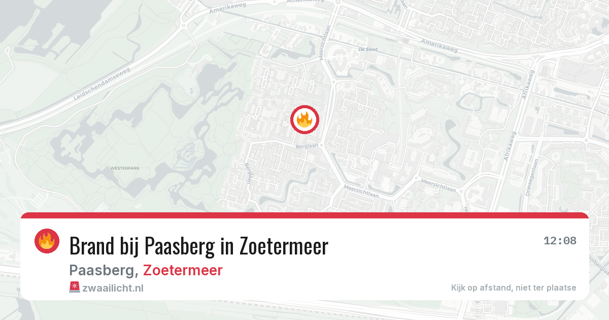 Brand bij Paasberg in Zoetermeer — 17 mei 2026