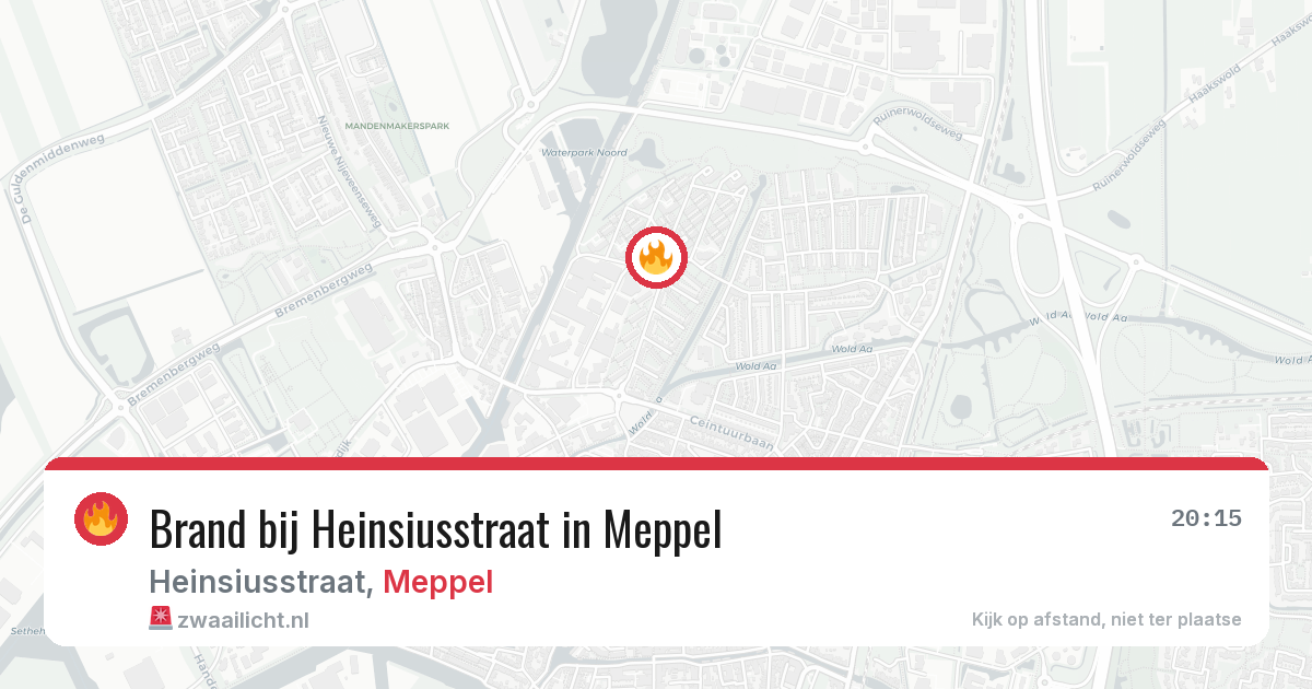 Brand bij Heinsiusstraat in Meppel — 29 jun 2026