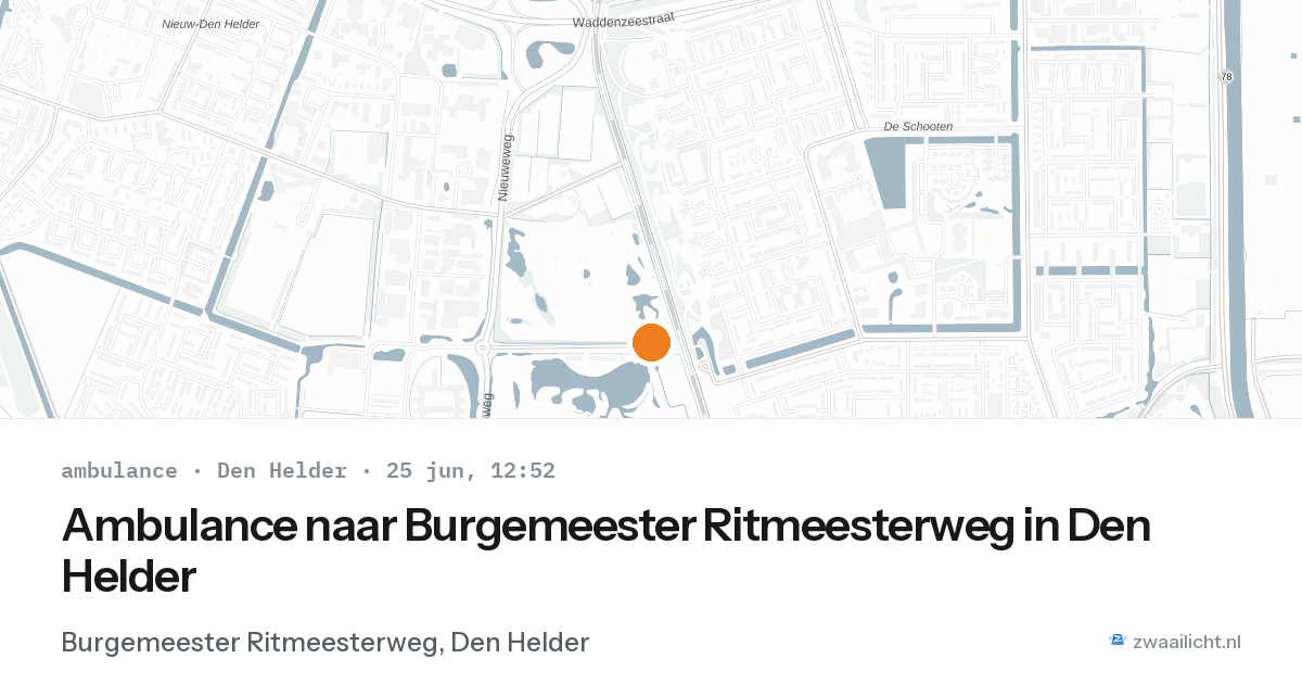 Ambulance naar Burgemeester Ritmeesterweg in Den Helder — 25 jun 2026