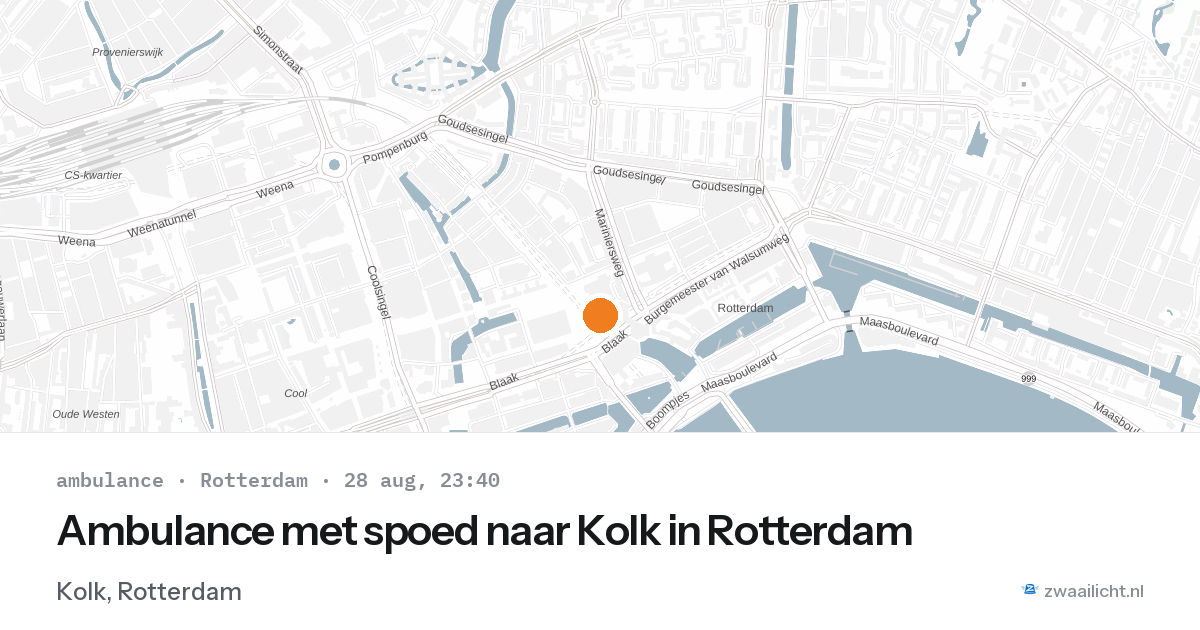 Ambulance met spoed naar Kolk in Rotterdam — 28 aug 2026