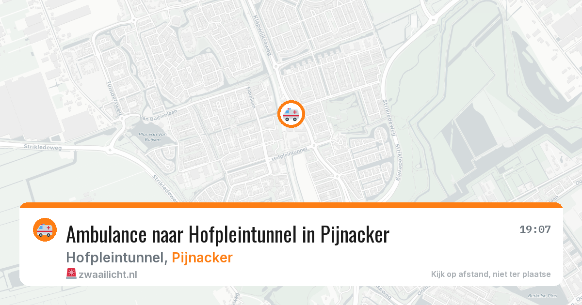 Ambulance naar Hofpleintunnel in Pijnacker — 8 mei 2026