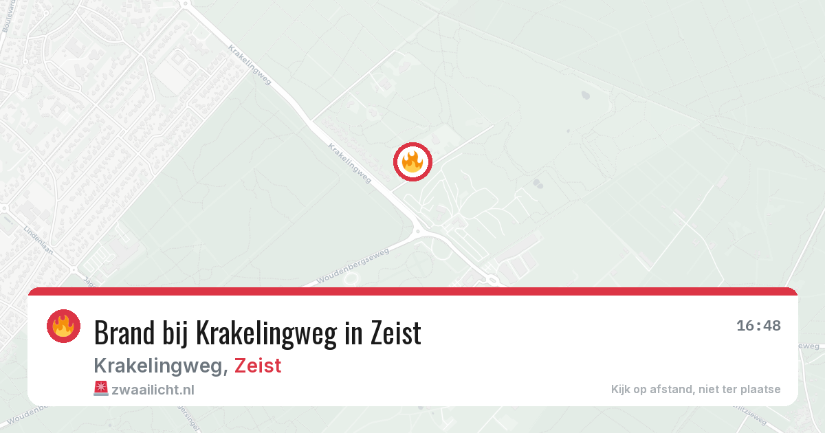 Brand bij Krakelingweg in Zeist — 20 jun 2026