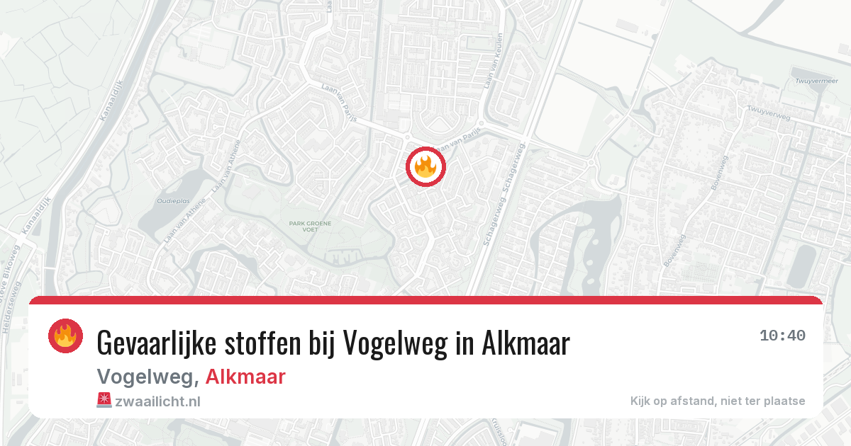 Gevaarlijke stoffen bij Vogelweg in Alkmaar — 19 mrt 2026