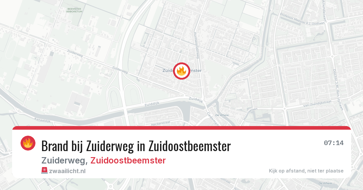 Brand bij Zuiderweg in Zuidoostbeemster — 7 jul 2026