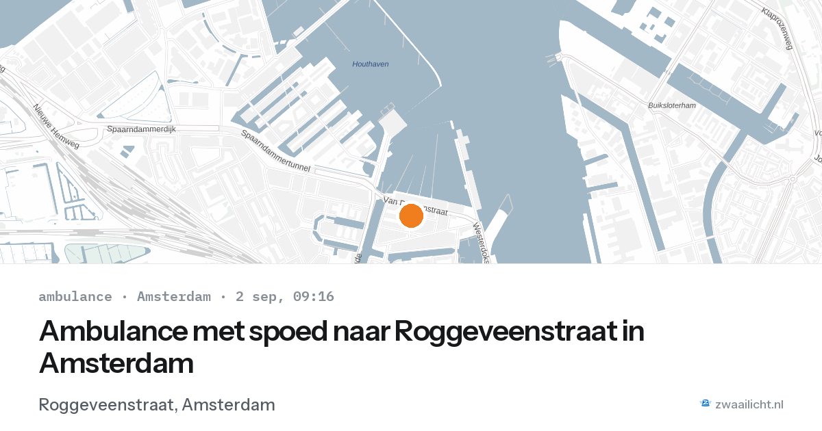 Ambulance met spoed naar Roggeveenstraat in Amsterdam — 2 sep 2026