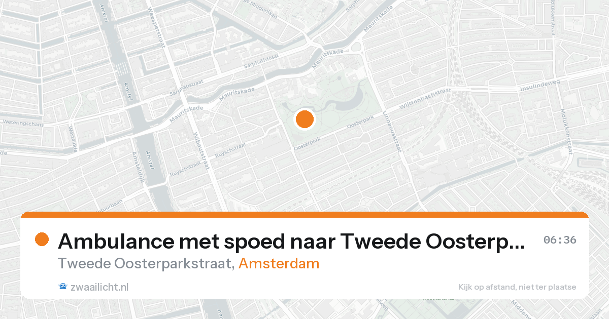 Ambulance met spoed naar Tweede Oosterparkstraat in Amsterdam — 18 aug 2026