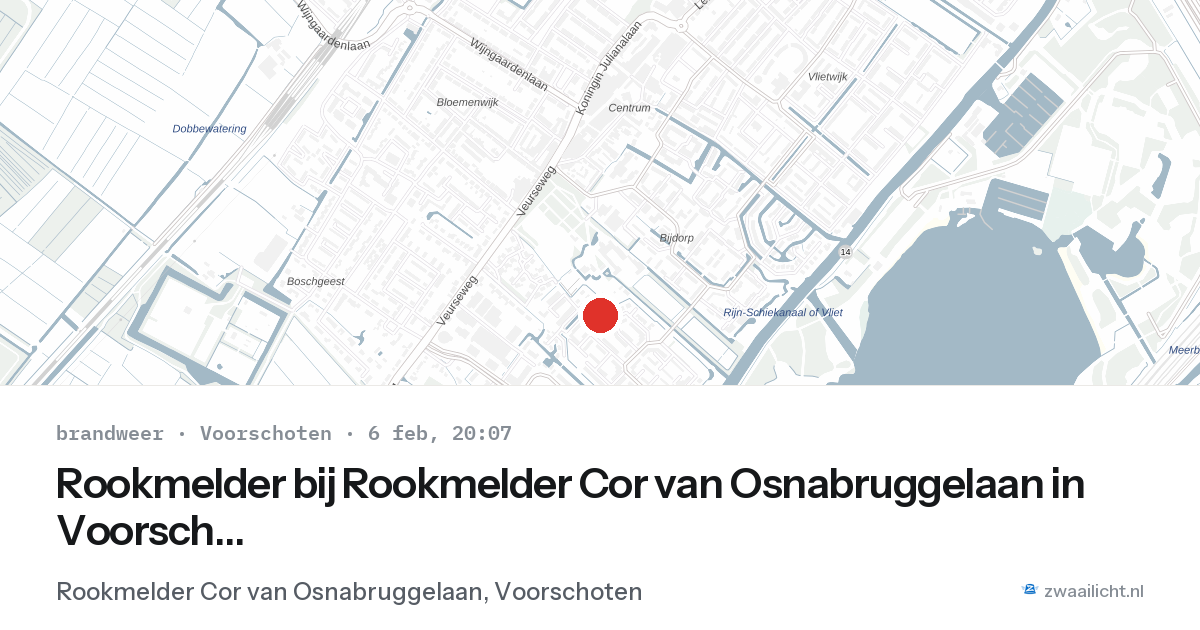 Rookmelder bij Rookmelder Cor van Osnabruggelaan in Voorschoten — 6 feb 2026