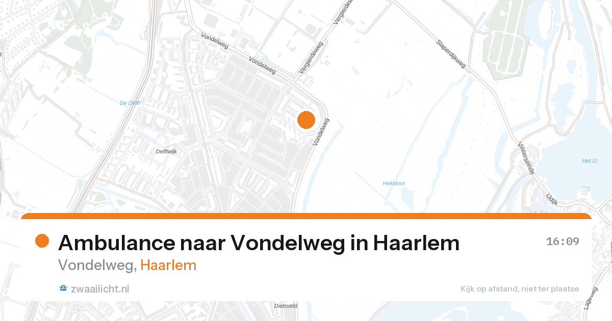 Ambulance naar Vondelweg in Haarlem — 27 aug 2026