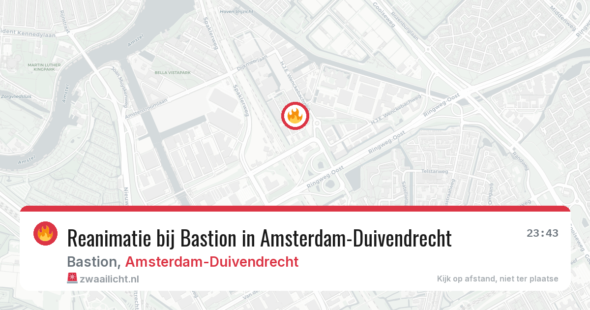 Reanimatie bij Bastion in Amsterdam-Duivendrecht — 7 aug 2026