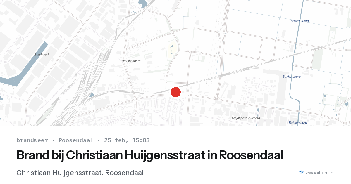 Brand bij Christiaan Huijgensstraat in Roosendaal — 25 feb 2026
