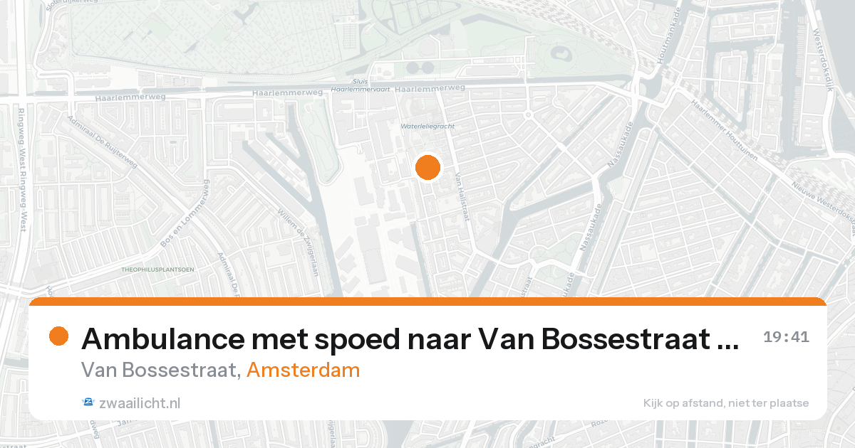 Ambulance met spoed naar Van Bossestraat in Amsterdam — 23 aug 2026