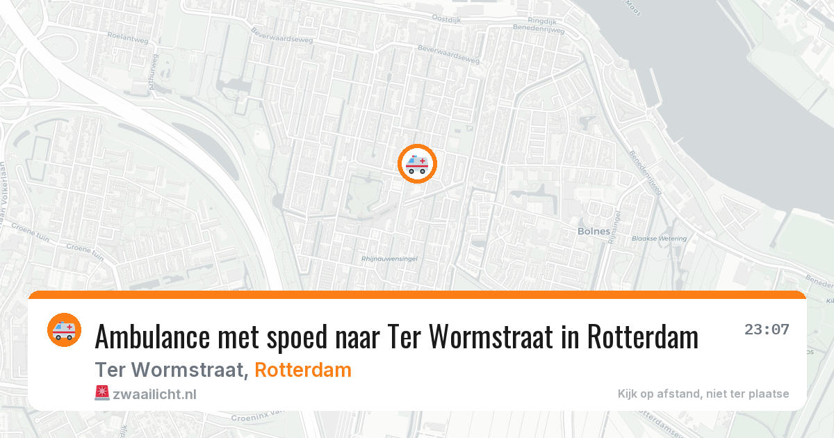 Ambulance met spoed naar Ter Wormstraat in Rotterdam — 12 aug 2026
