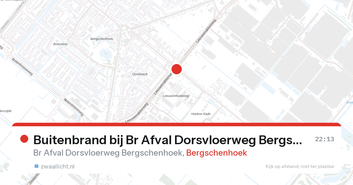 Buitenbrand bij Br Afval Dorsvloerweg Bergschenhoek in Bergschenhoek — 27 aug 2026