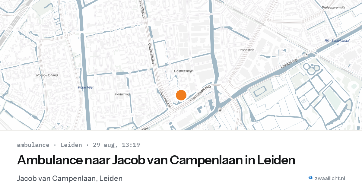 Ambulance naar Jacob van Campenlaan in Leiden — 29 aug 2026