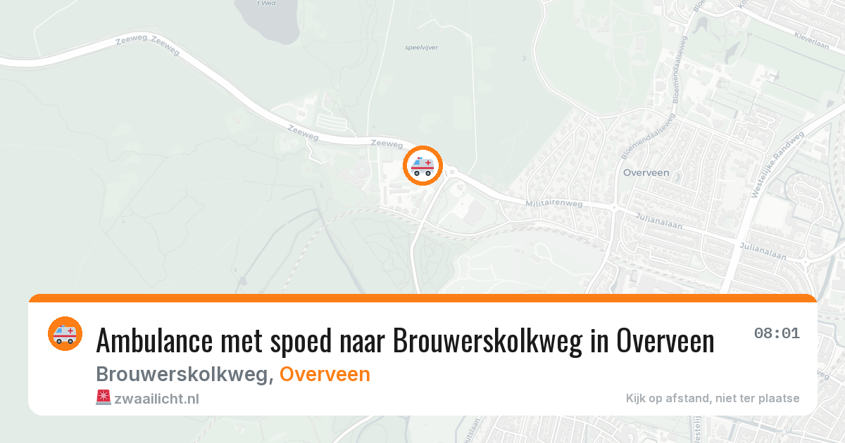 Ambulance met spoed naar Brouwerskolkweg in Overveen — 4 jun 2026