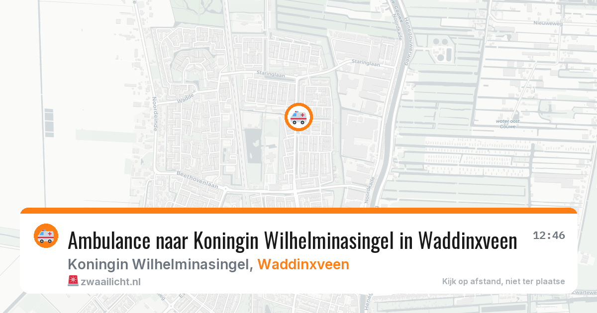 Ambulance naar Koningin Wilhelminasingel in Waddinxveen — 19 jun 2026