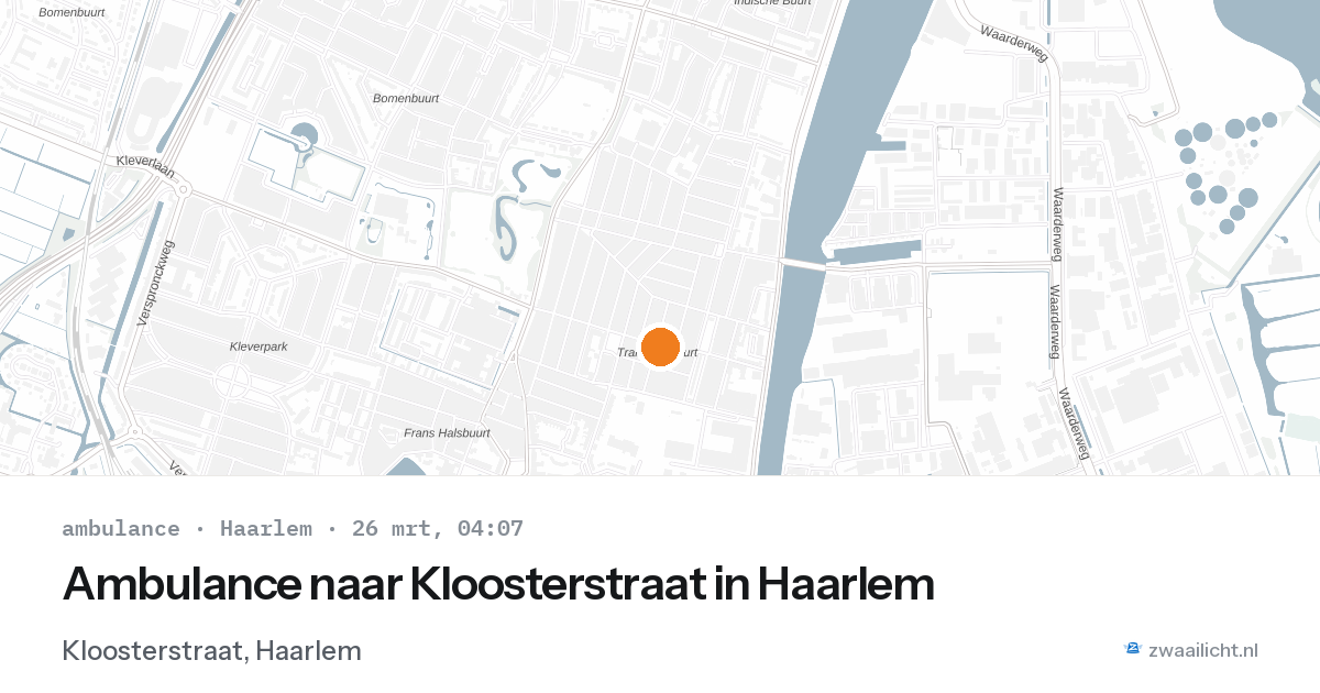 Ambulance naar Kloosterstraat in Haarlem — 26 mrt 2026