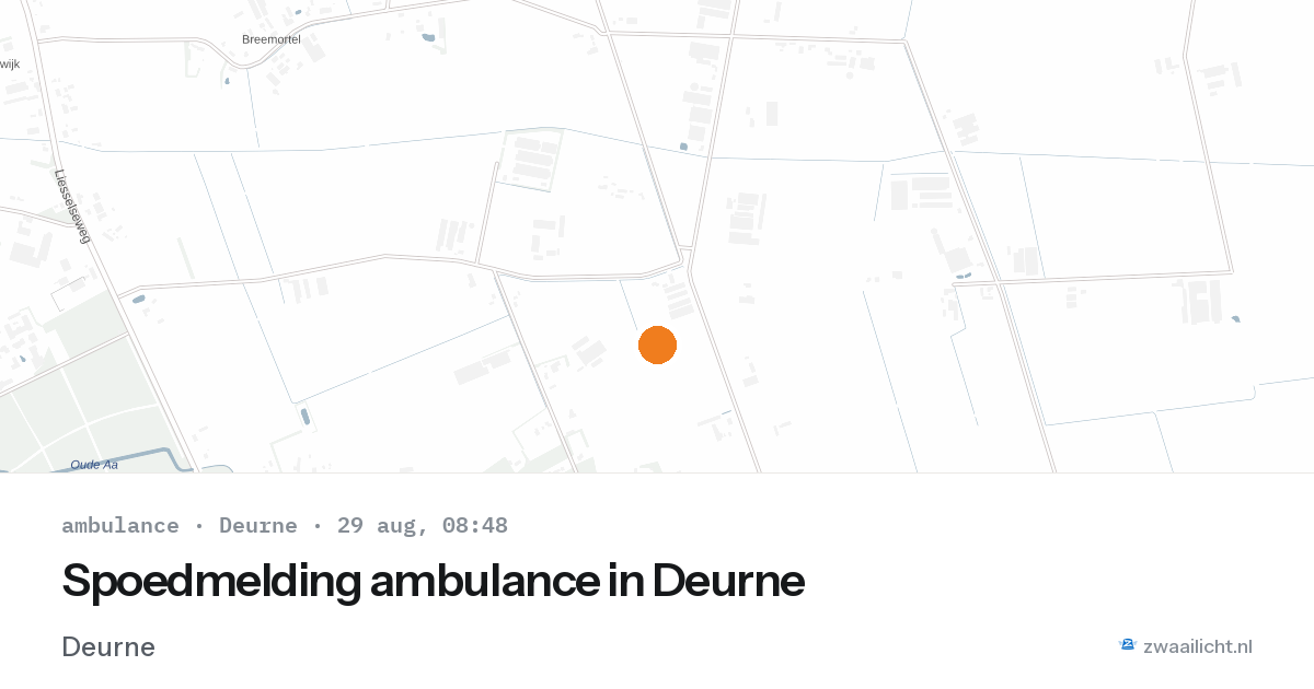 Spoedmelding ambulance in Deurne — 29 aug 2026