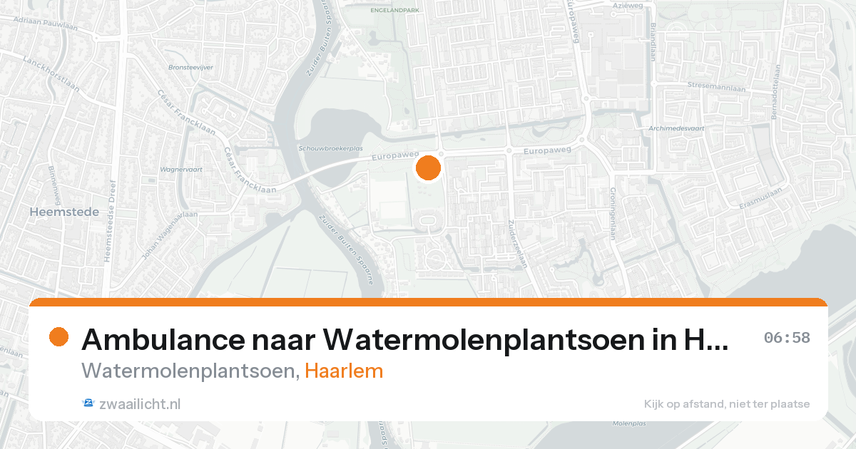 Ambulance naar Watermolenplantsoen in Haarlem — 17 aug 2026