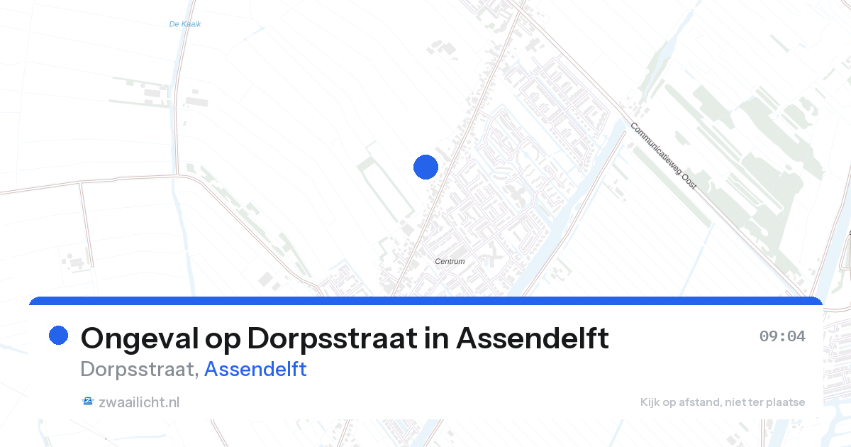 Ongeval op Dorpsstraat in Assendelft — 28 aug 2026