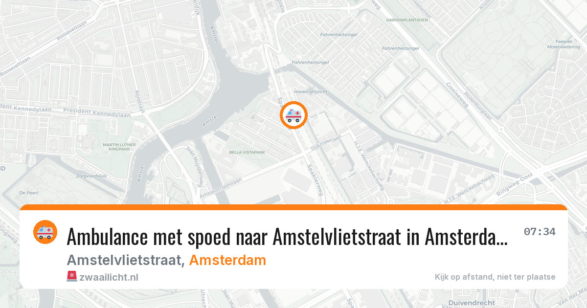 Ambulance met spoed naar Amstelvlietstraat in Amsterdam — 7 apr 2026