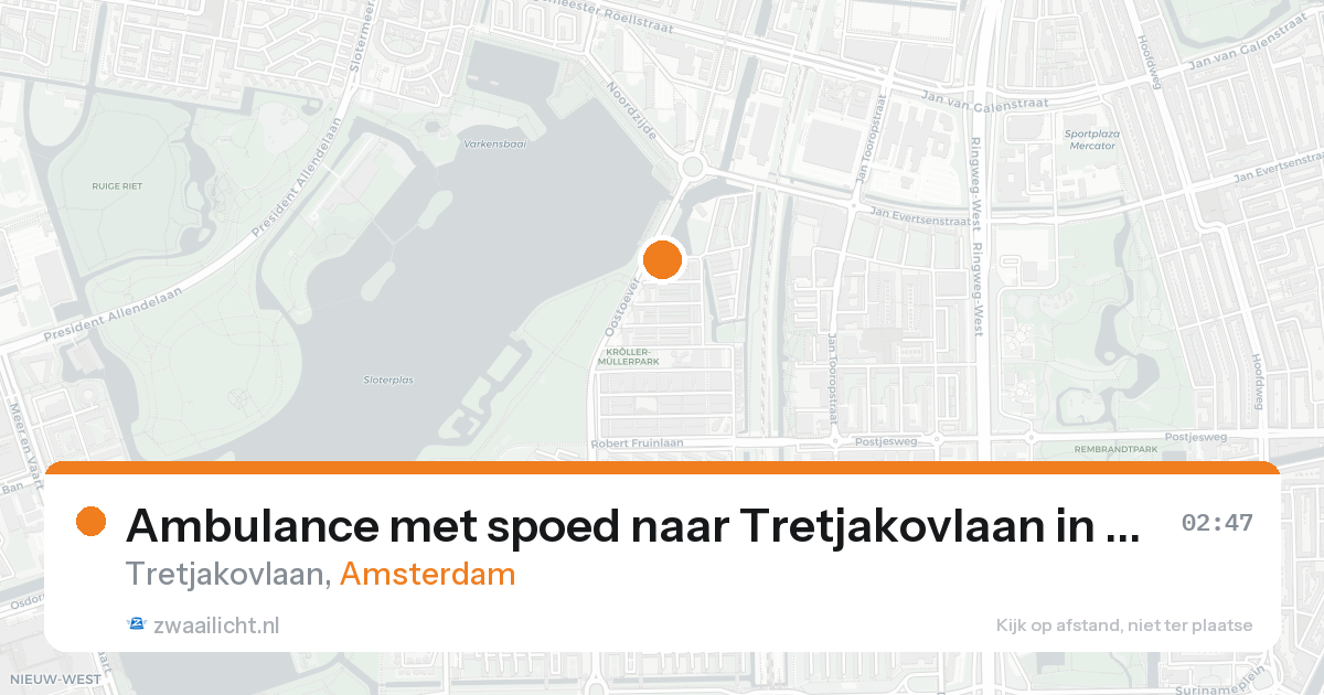 Ambulance met spoed naar Tretjakovlaan in Amsterdam — 25 aug 2026