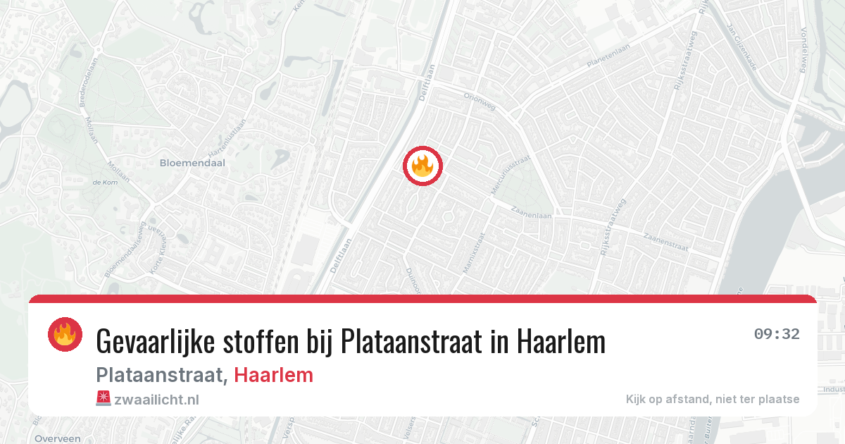 Gevaarlijke stoffen bij Plataanstraat in Haarlem — 26 feb 2026