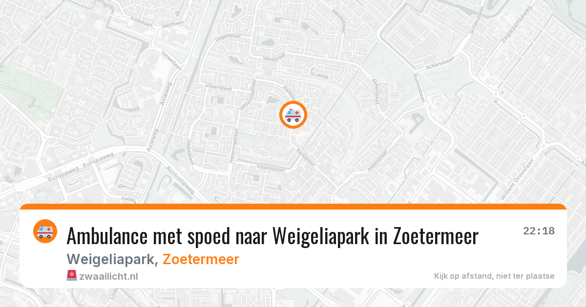 Ambulance met spoed naar Weigeliapark in Zoetermeer — 22 apr 2026