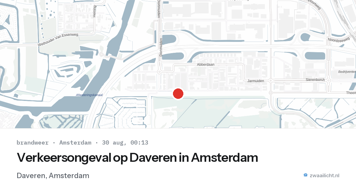 Verkeersongeval op Daveren in Amsterdam — 29 aug 2026