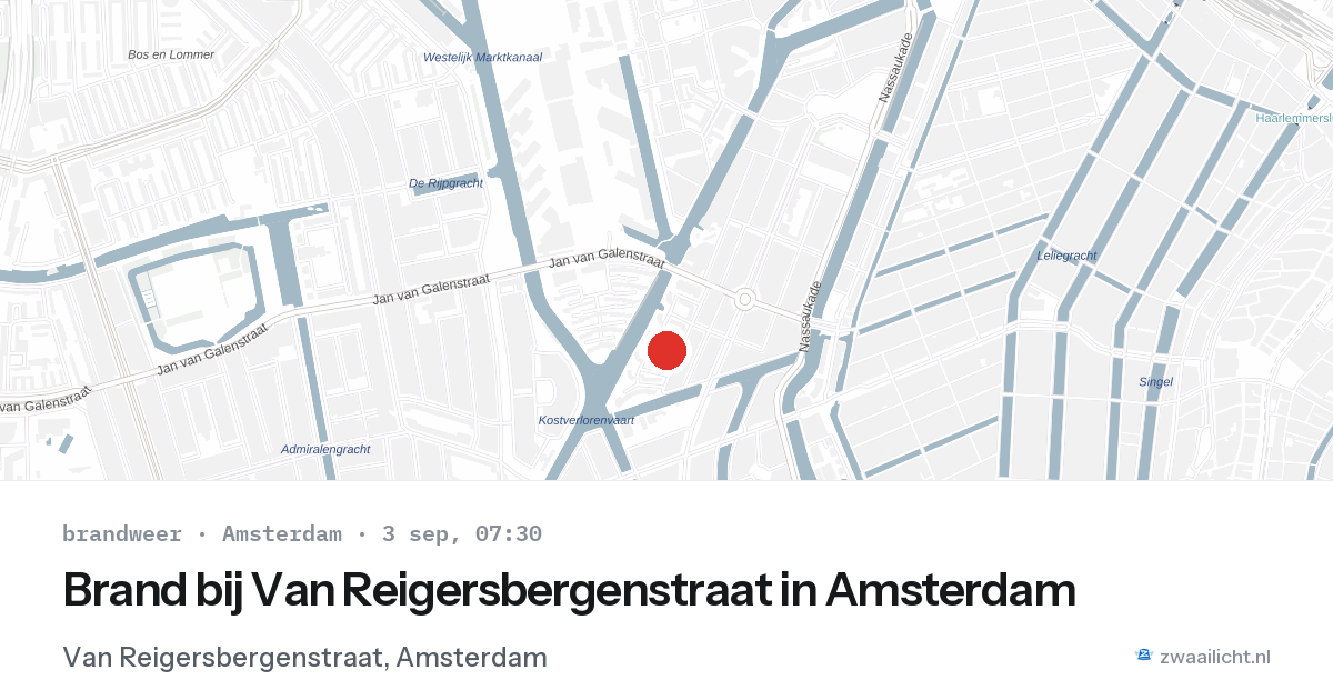 Brand bij Van Reigersbergenstraat in Amsterdam — 3 sep 2026