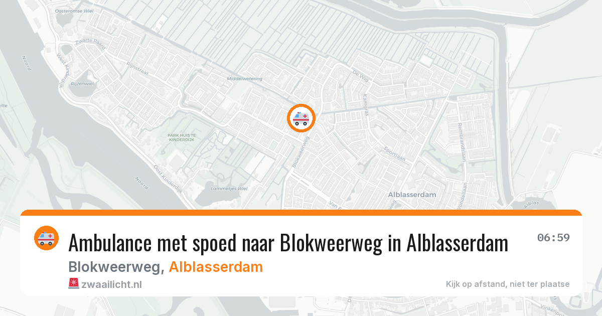 Ambulance met spoed naar Blokweerweg in Alblasserdam — 3 feb 2026