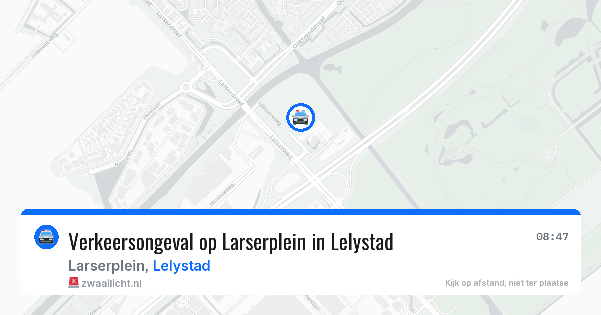 Verkeersongeval op Larserplein in Lelystad — 9 jul 2026