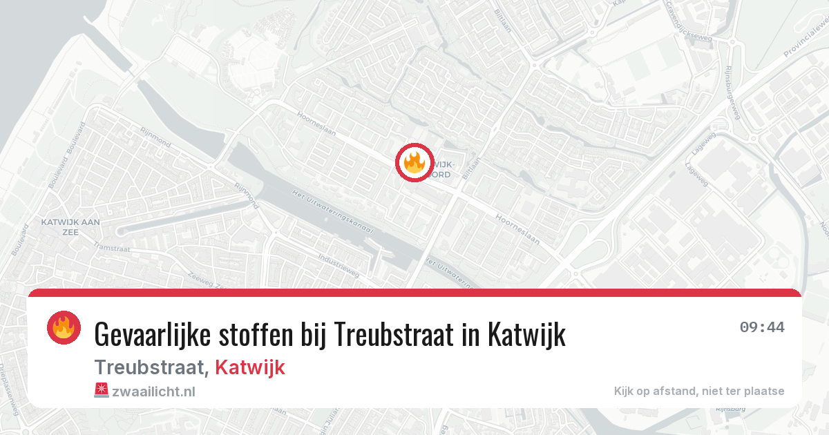 Gevaarlijke stoffen bij Treubstraat in Katwijk — 10 jun 2026