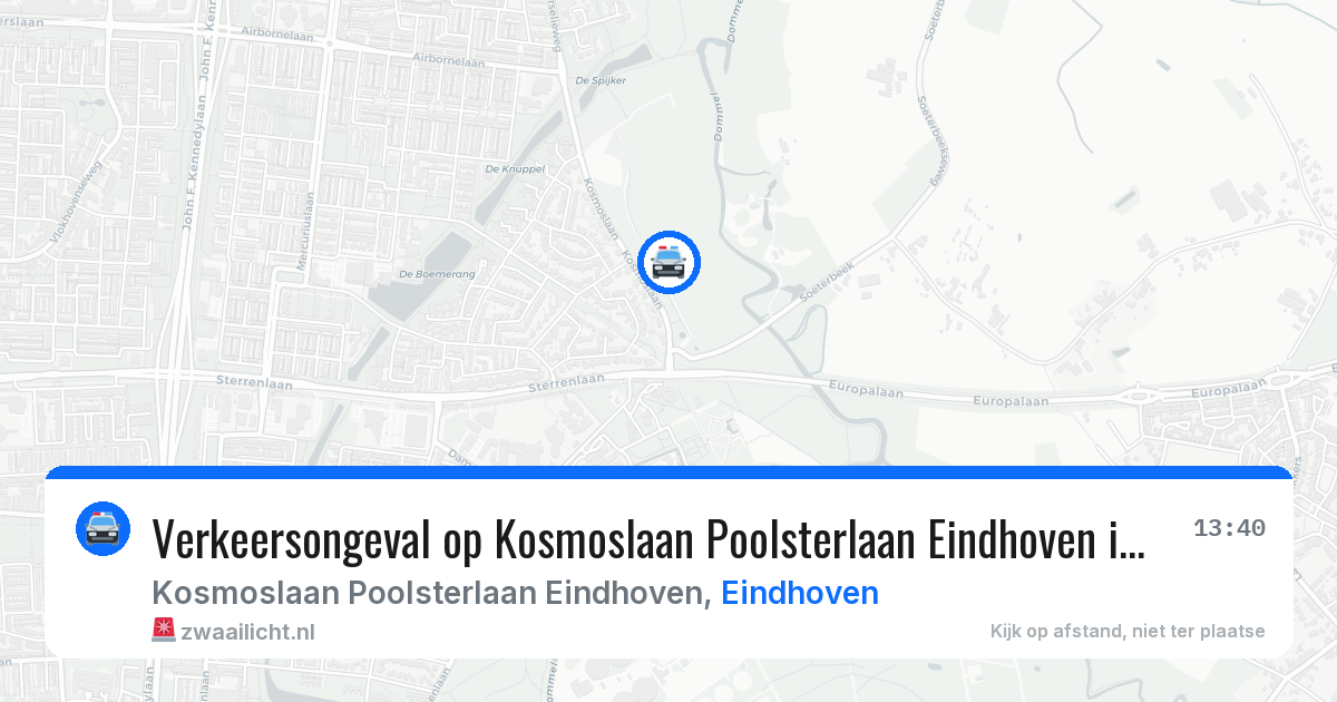 Verkeersongeval op Kosmoslaan Poolsterlaan Eindhoven in Eindhoven — 5 jul 2026