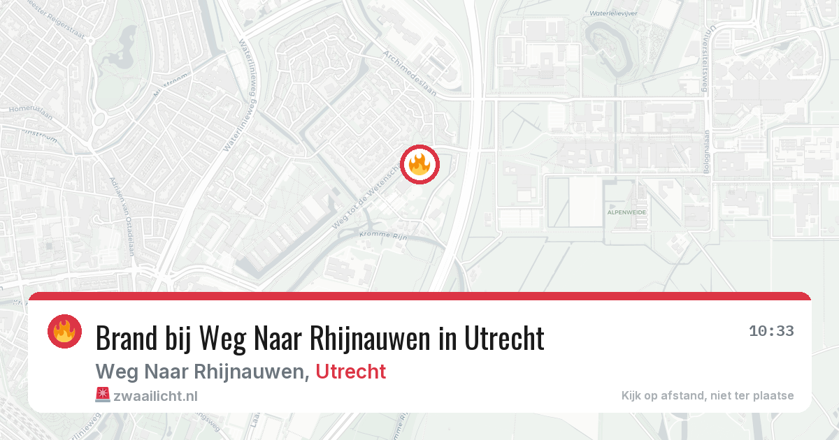Brand bij Weg Naar Rhijnauwen in Utrecht — 29 mrt 2026