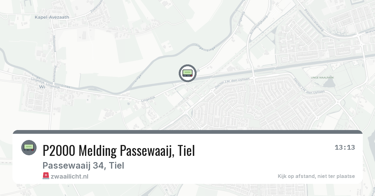 P2000 Melding Passewaaij, Tiel — 25 mrt 2026