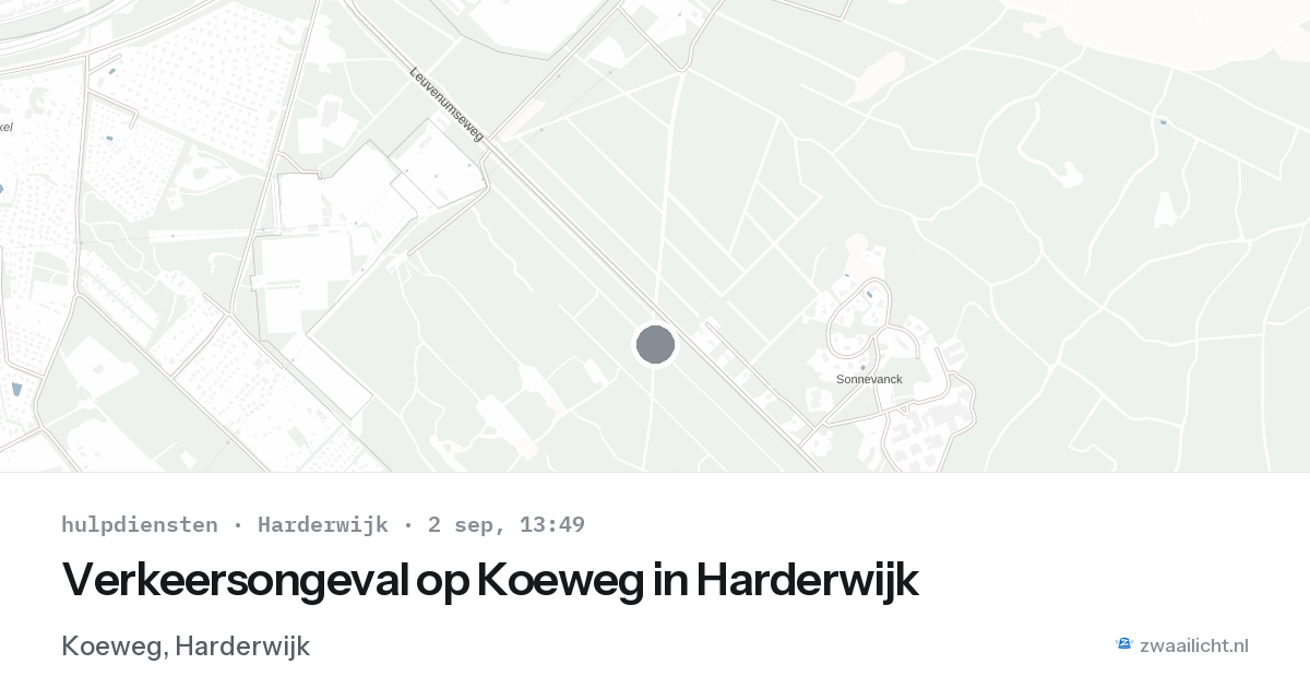 Verkeersongeval op Koeweg in Harderwijk — 2 sep 2026