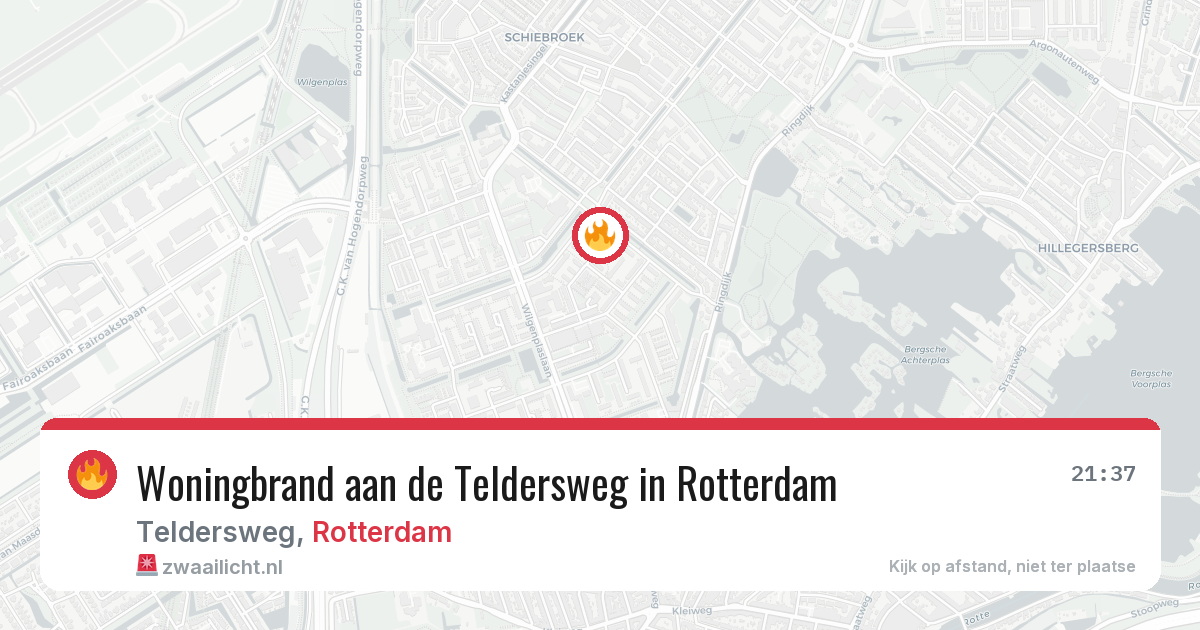 Woningbrand aan de Teldersweg in Rotterdam — 25 mrt 2026