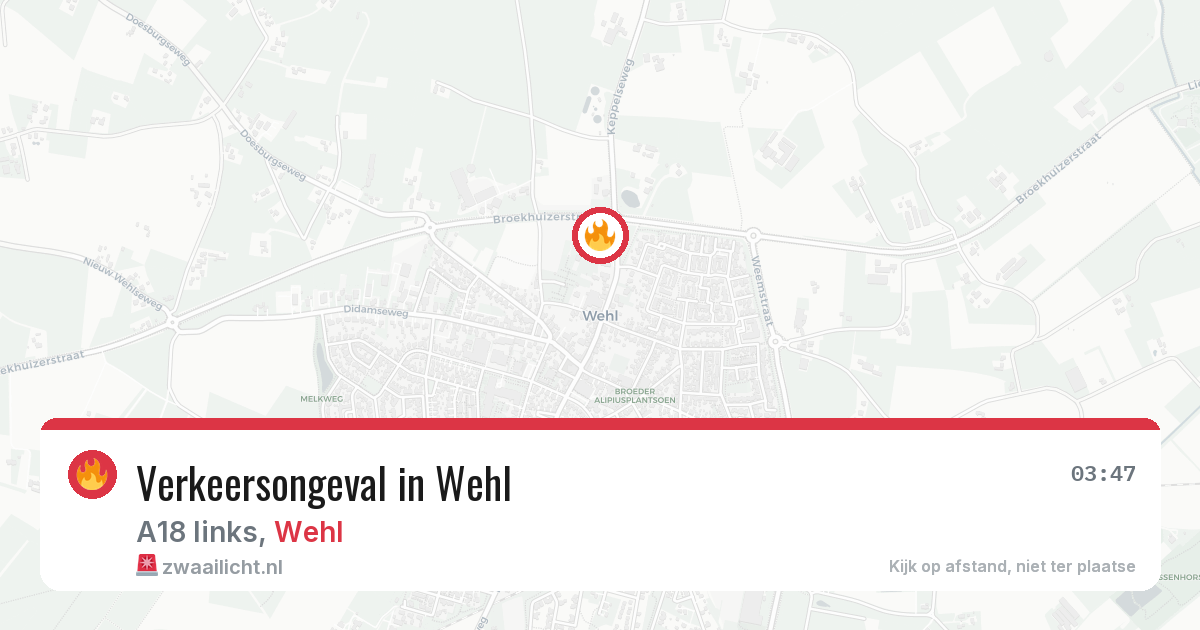 Verkeersongeval in Wehl — 28 jun 2026