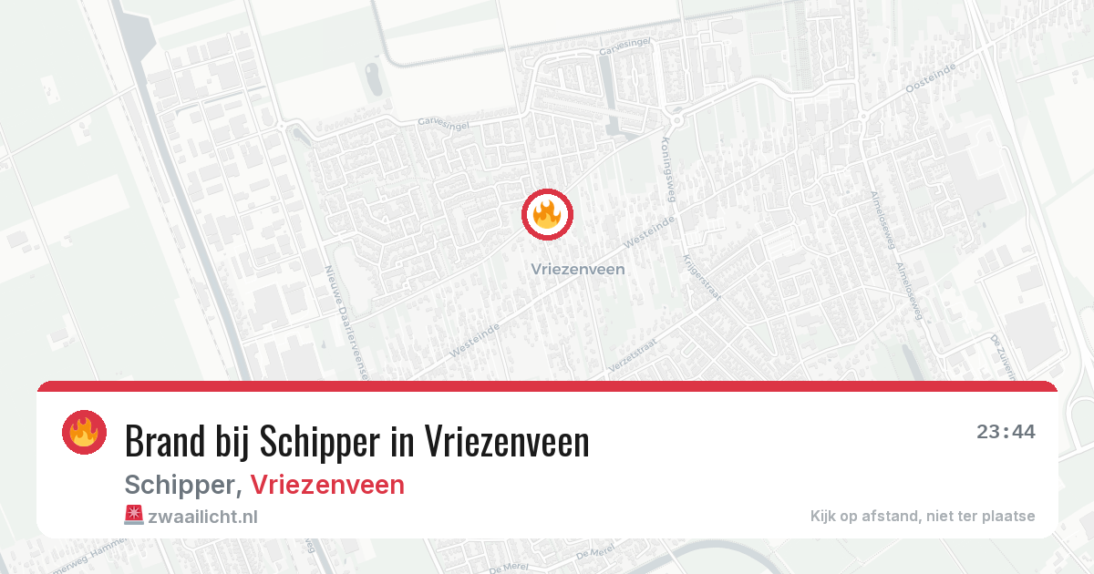 Brand bij Schipper in Vriezenveen — 31 jul 2026