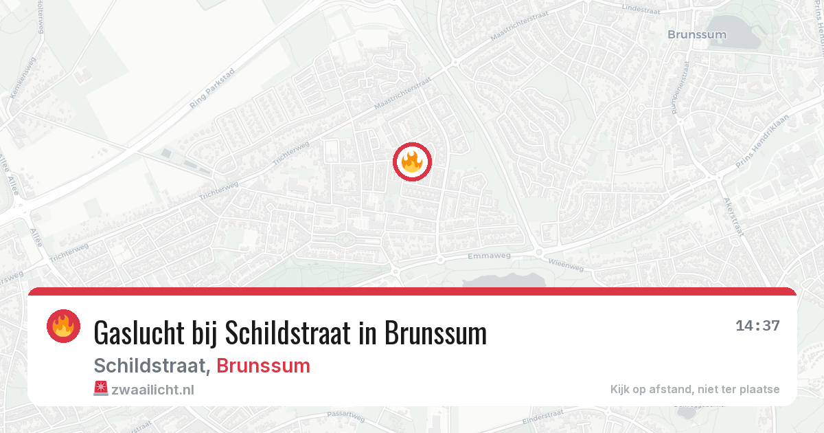 Gaslucht bij Schildstraat in Brunssum — 3 aug 2026