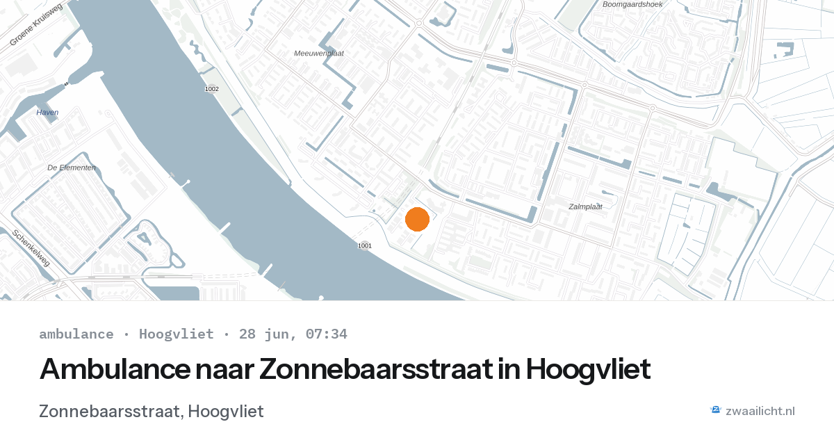 Ambulance naar Zonnebaarsstraat in Hoogvliet — 28 jun 2026
