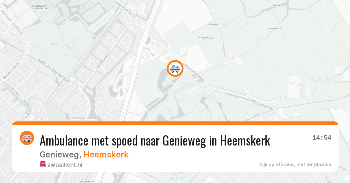 Ambulance met spoed naar Genieweg in Heemskerk — 20 jun 2026